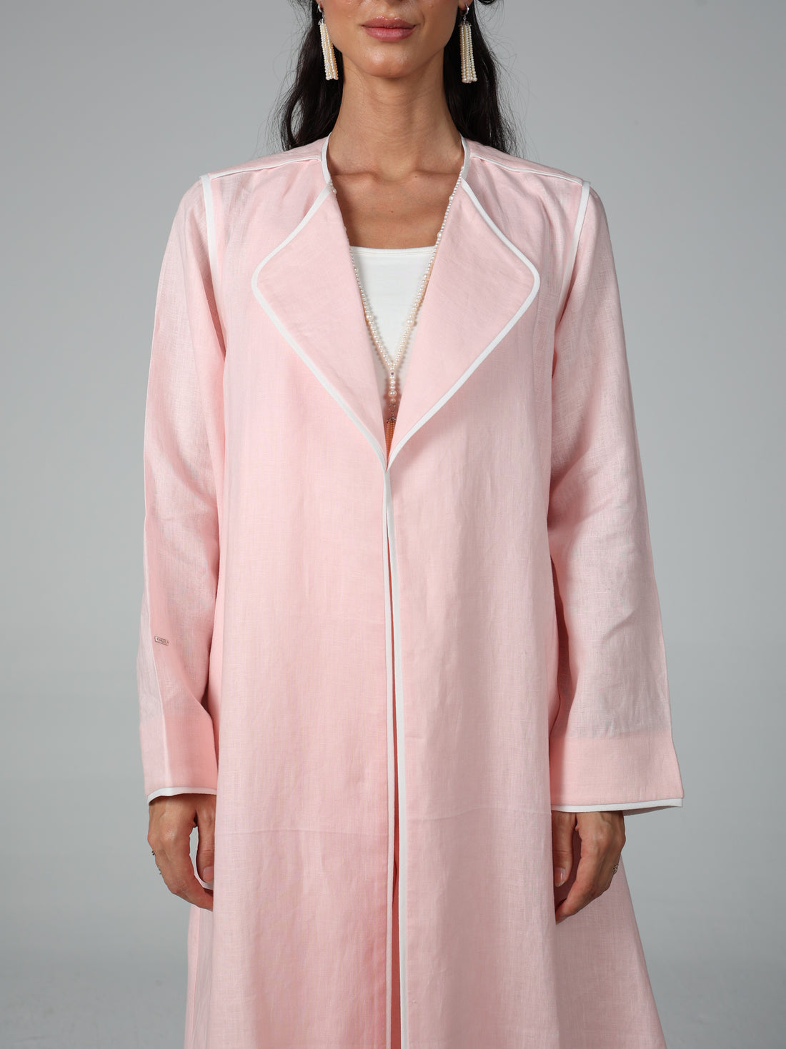 Pure Linen Abaya - Pink