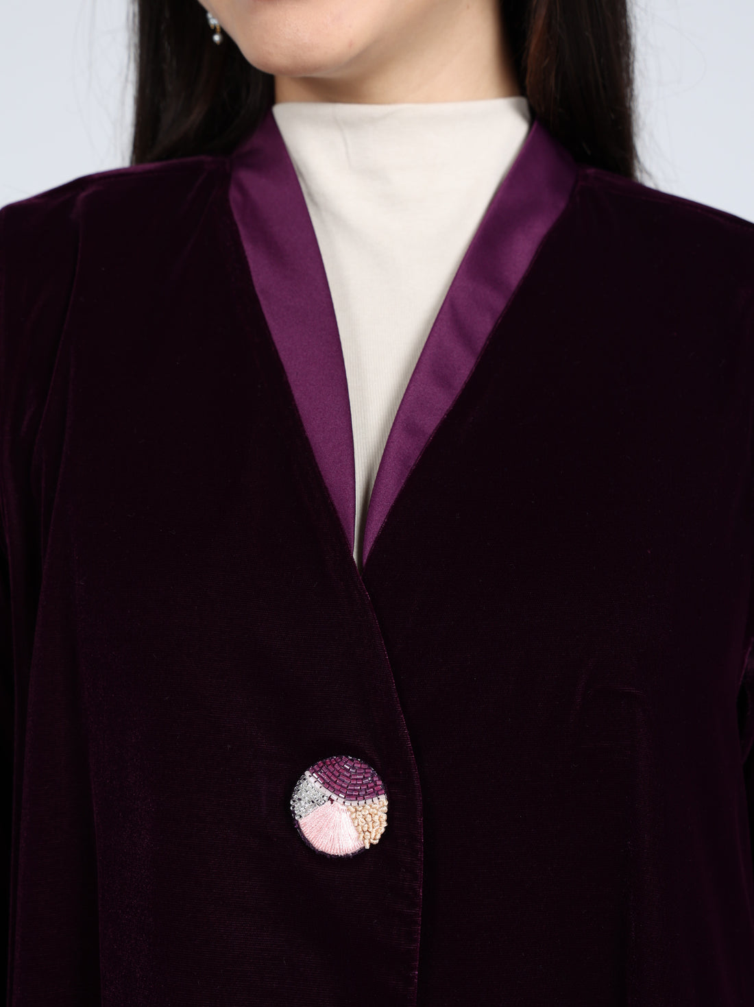 Velvet Abaya - Burgundy