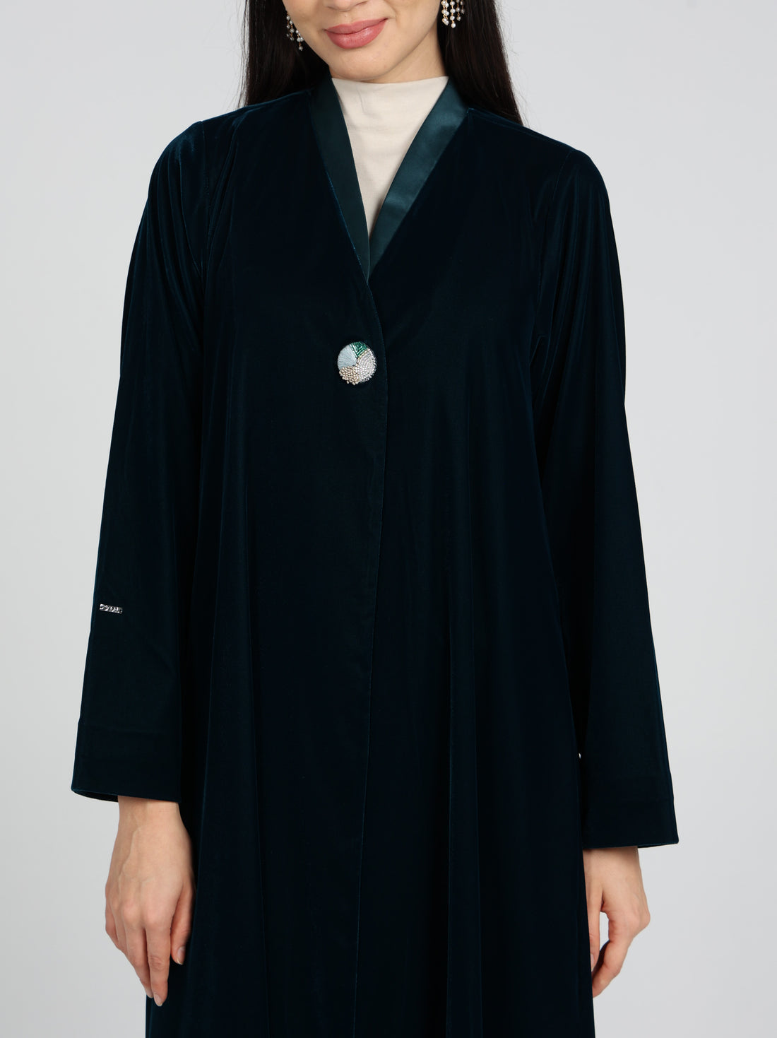 Velvet Abaya - Teal Blue