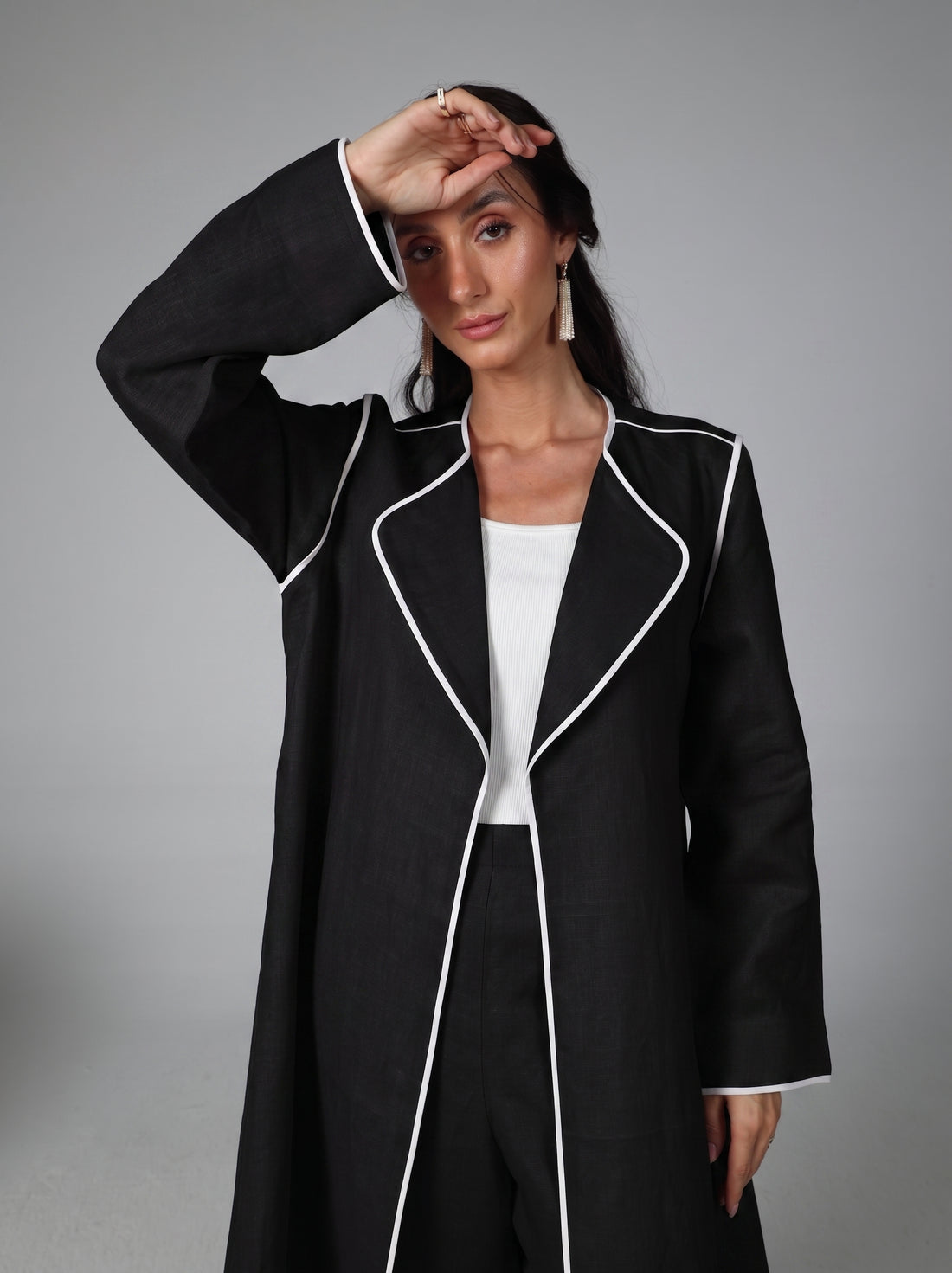 Linen Abaya - Black