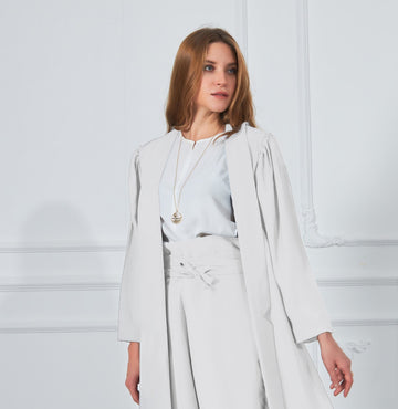 White Luxury Tencel Abaya Set