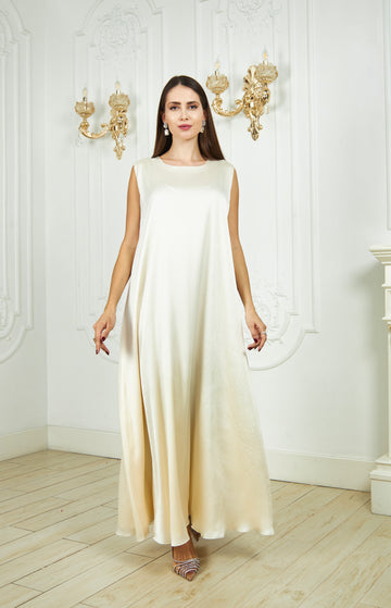 Off-White Silk Dress