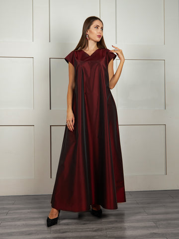 Burgundy Taffeta Dress