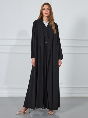 Double Front Suit Abaya — Black